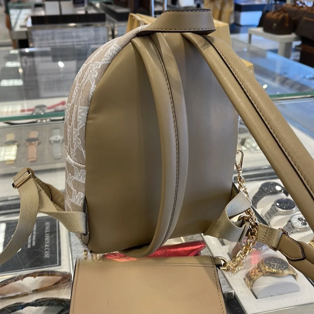 MICHAEL KORS Maisie Extra-Small Logo 2-in-1 Backpack Camel  NWT